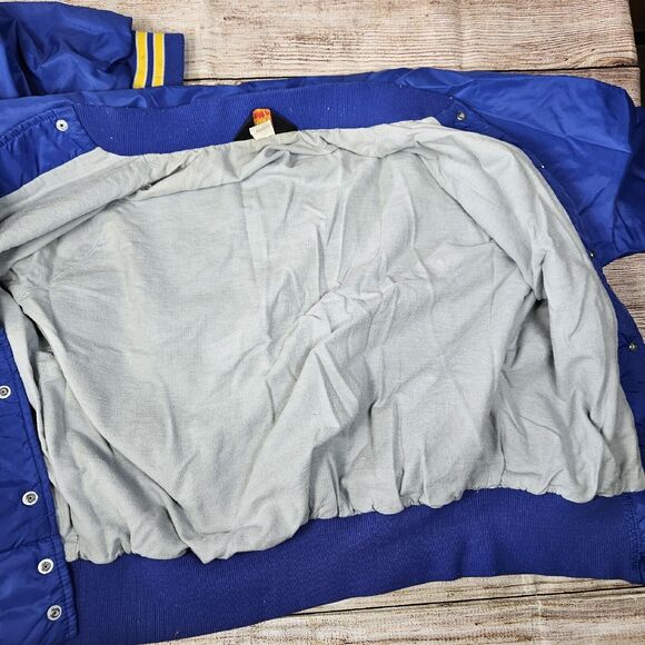 Satin Bomber Jacket Vintage Pla-Jac Dunbrooke Mens Jacket 40M42 Soccer Staff USA - Picture 7 of 7